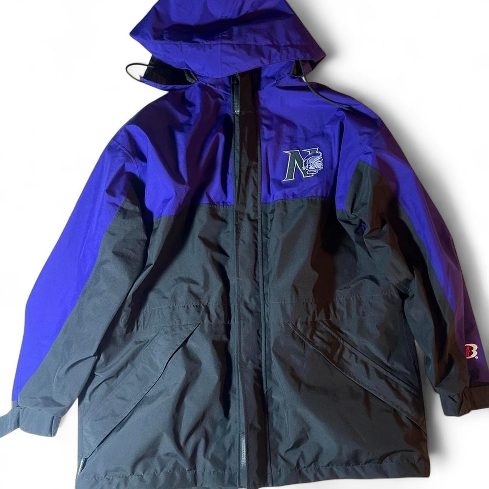 Gore-Tex windbreaker jacket in purple and black color blocking